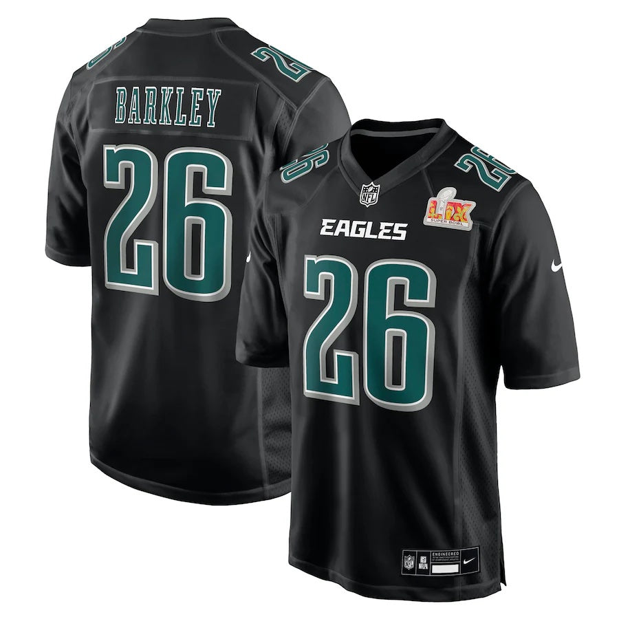 Saquon Barkley Philadelphia Eagles Nike Super Bowl LIX Jersey - Carbon Black