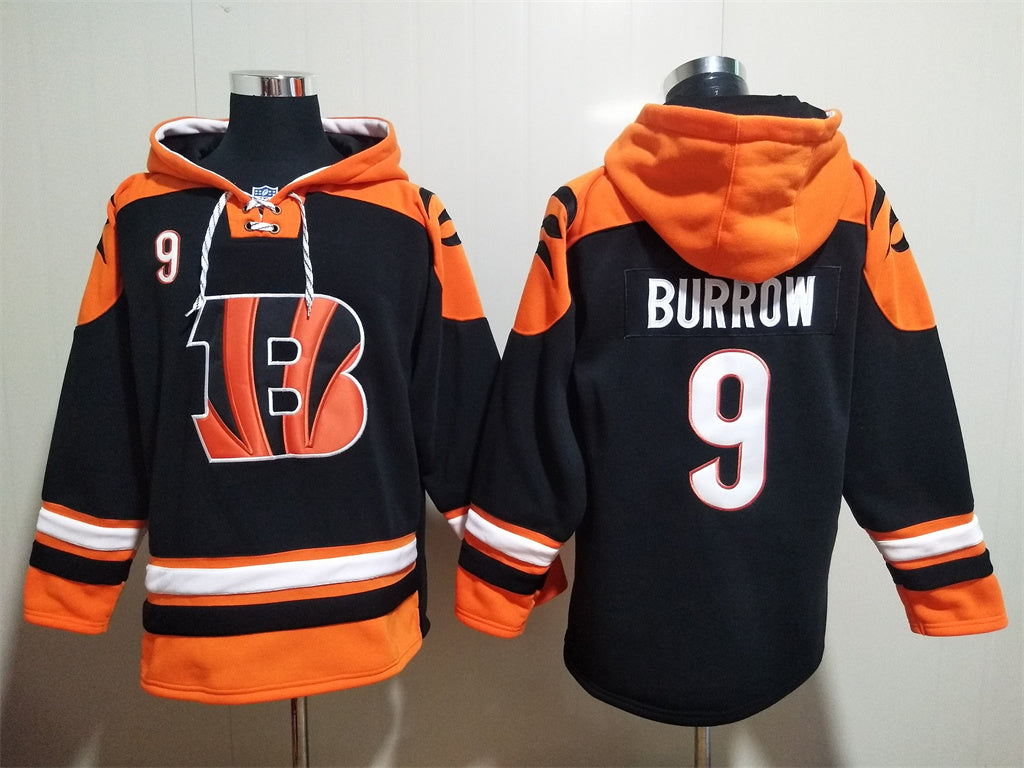 Joe Burrow Cincinnati Bengals Hoodie Jersey - Black