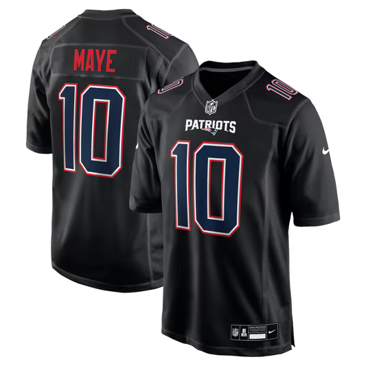 Drake Maye New England Patriots Jersey - Carbon Black
