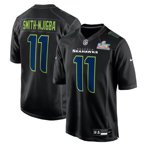 Jaxon Smith-Njigba Seattle Seahawks Super Bowl LX Patch Jersey - Carbon Black